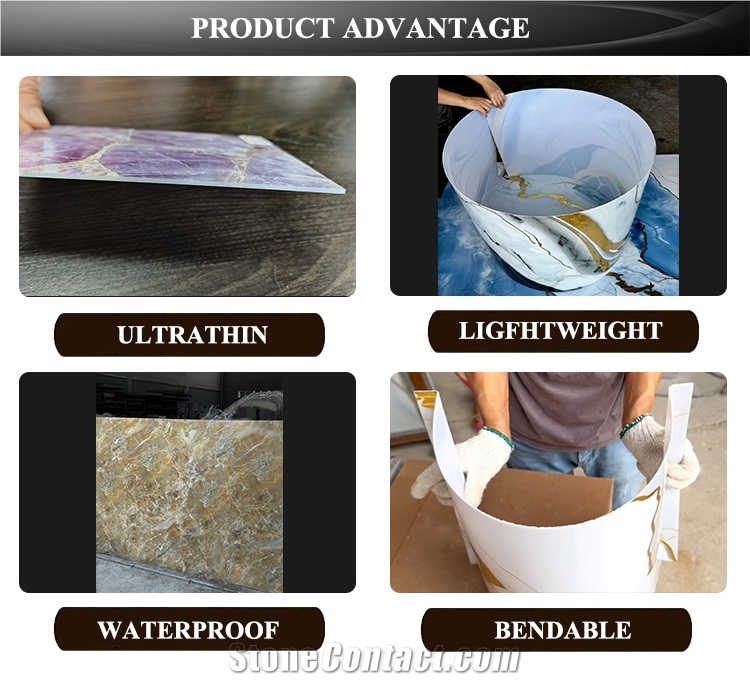 Ultrathin Wall Panel Backlit Onyx  Artificial Stone Slabs