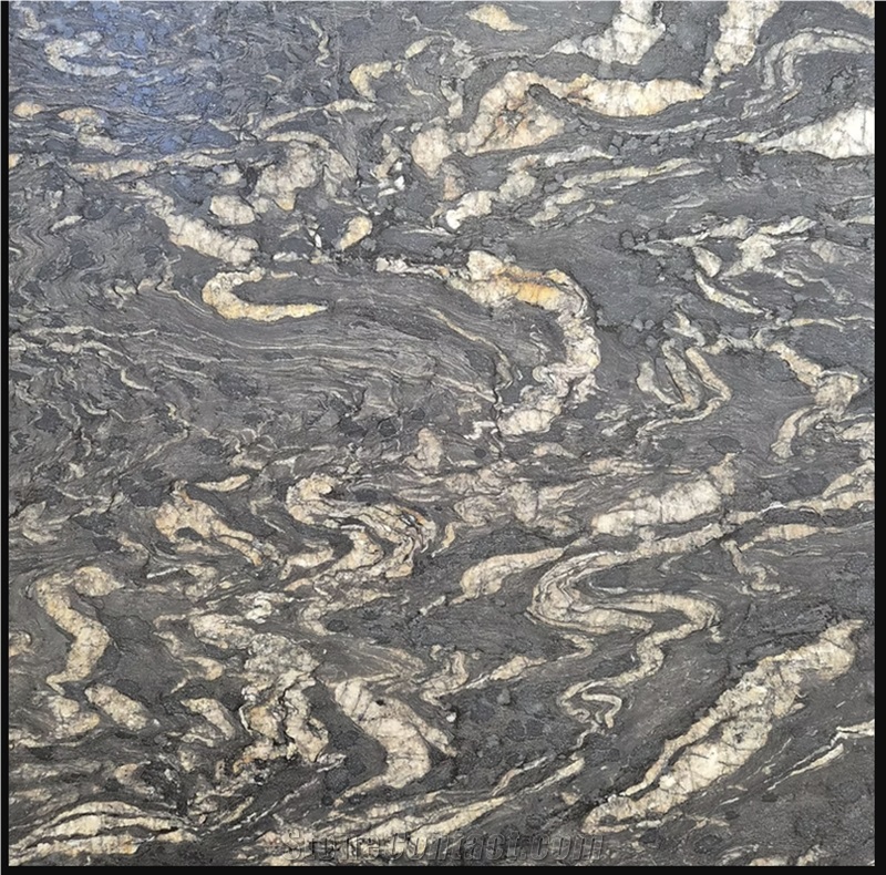 Clearance 003 - Titanium Gold Granite Leather Finish Slabs