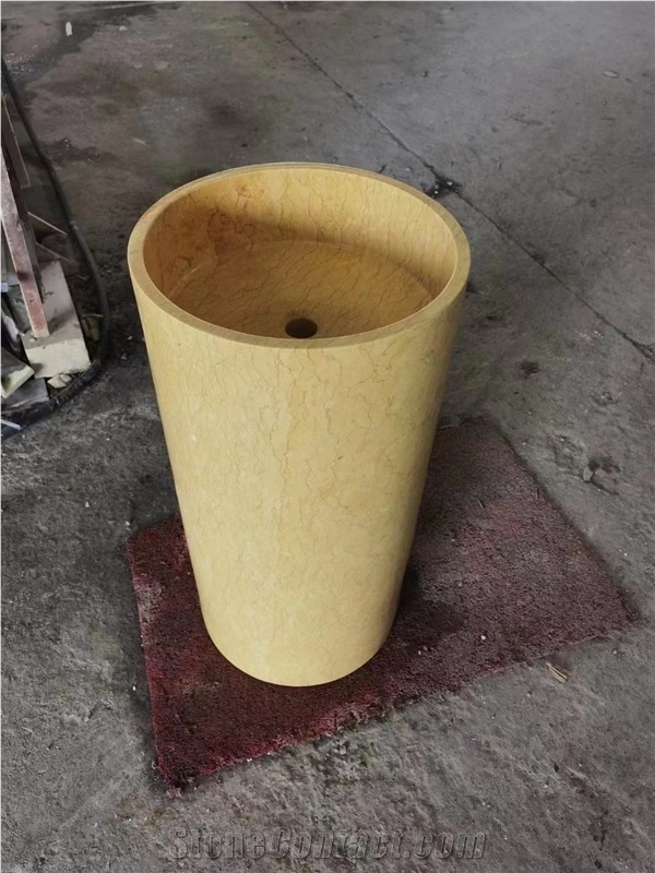 Polished Shangrila Green Marble  Pedestal Basin