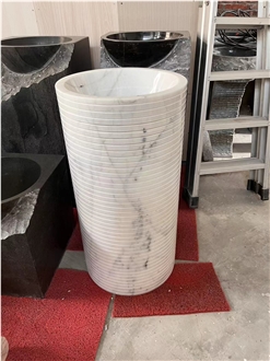 Polished Shangrila Green Marble  Pedestal Basin
