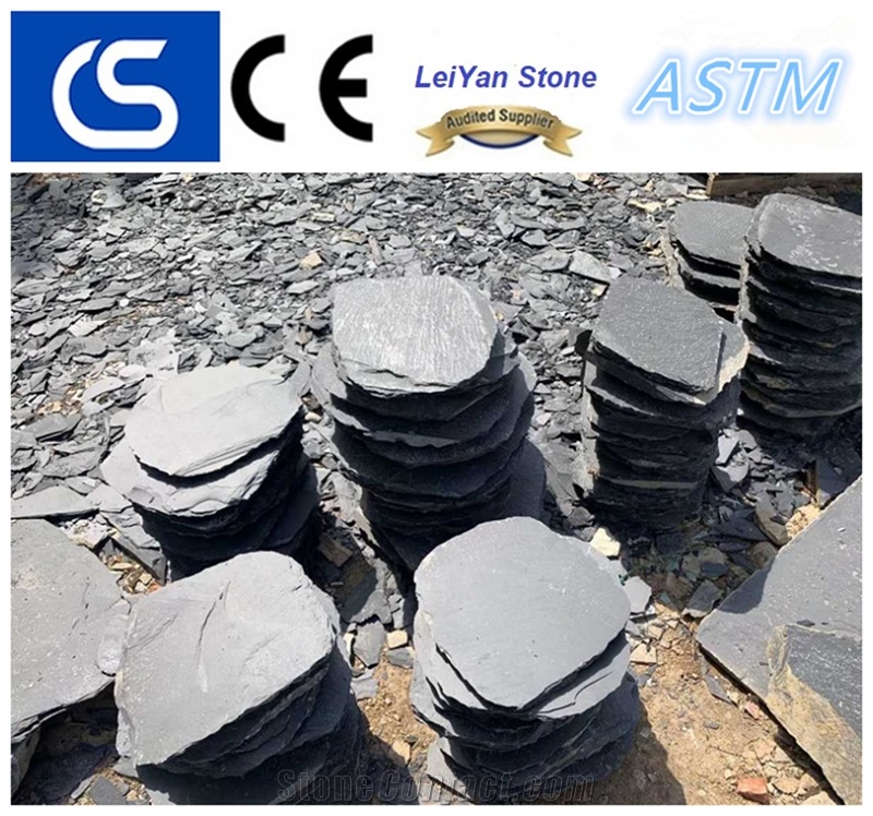 New Black Slate Garden Stepping Stone Pavers