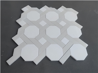 Basketweave Twist Shape White Mosaic Mosaic Tiles