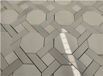 Basketweave Twist Shape White Mosaic Mosaic Tiles