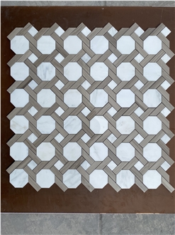Basketweave Twist Shape White Mosaic Mosaic Tiles