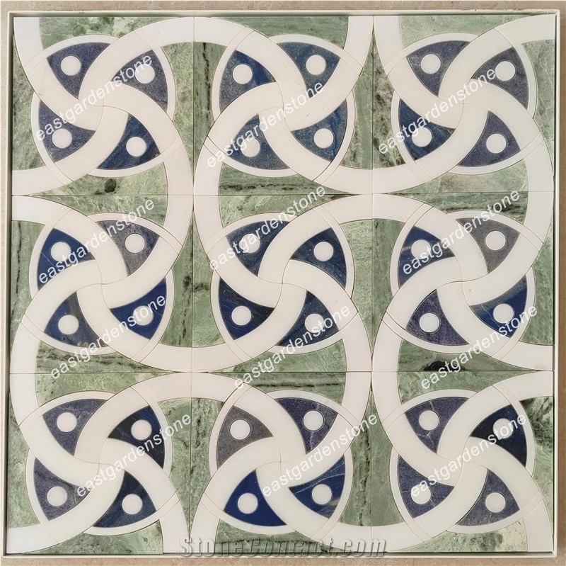 Blue Celeste,Windmills Marble Mosaic Tiles