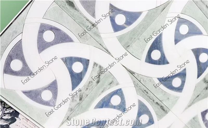 Blue Celeste,Windmills Marble Mosaic Tiles