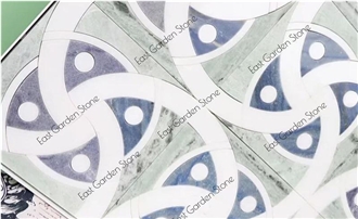 Blue Celeste,Windmills Marble Mosaic Tiles