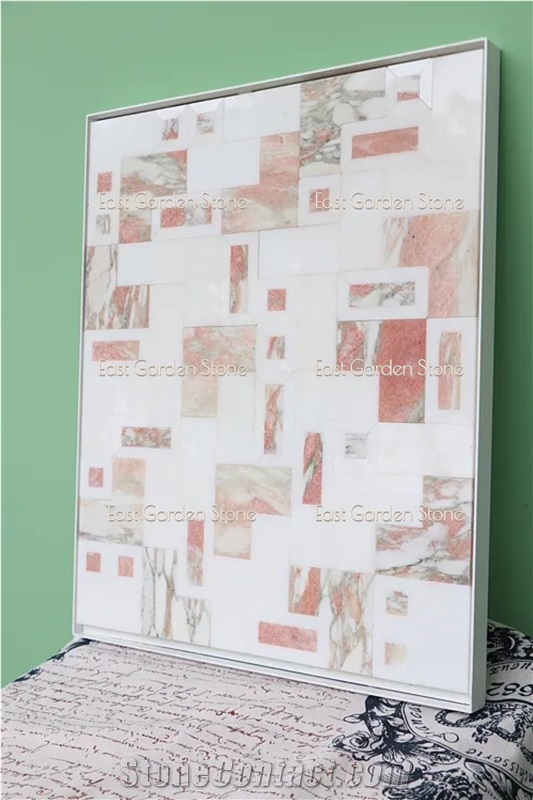 Norwegian Rose Marble Tile Mosaic Wall  Mosaic Design