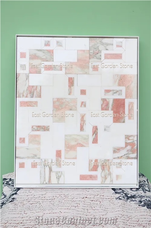 Norwegian Rose Marble Tile Mosaic Wall  Mosaic Design