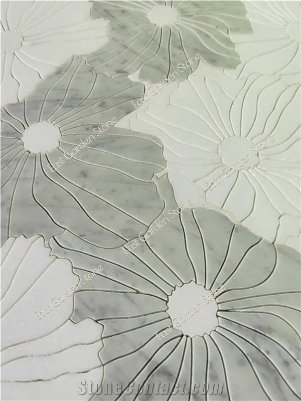 Timeless Calacatta Oliva Lotus Leaves Backsplash Mosaic