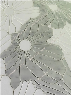 Timeless Calacatta Oliva Lotus Leaves Backsplash Mosaic