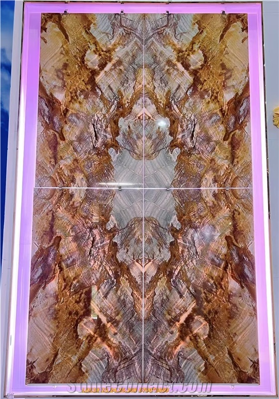 Gold Yellow Stone Slab Quartzite Slabs For Wall