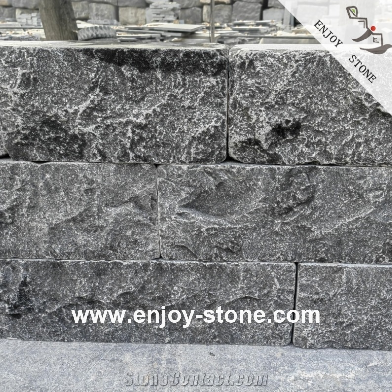 Split And Tumbled Dark Limestone Tiles For Wall Cladding