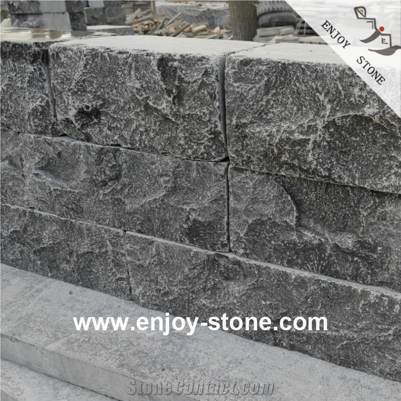 Split And Tumbled Dark Limestone Tiles For Wall Cladding