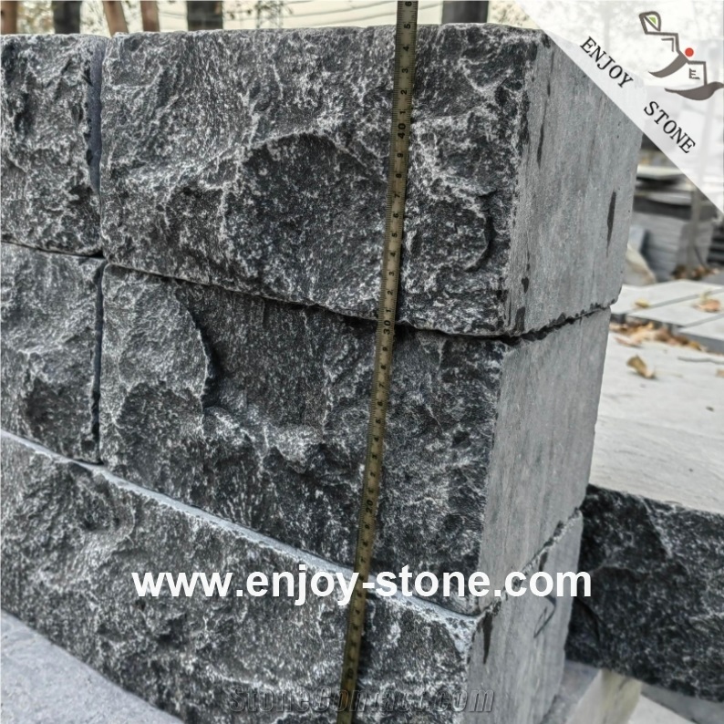 Split And Tumbled Dark Limestone Tiles For Wall Cladding