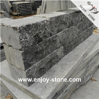 Split And Tumbled Dark Limestone Tiles For Wall Cladding