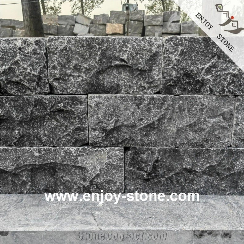 Split And Tumbled Dark Limestone Tiles For Wall Cladding