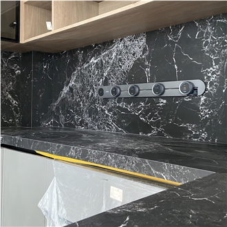 Fendi Black Sintered Stone Kitchen Countertop