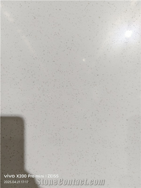 Hot Sale Particle Board Quartz Slabs White Beach