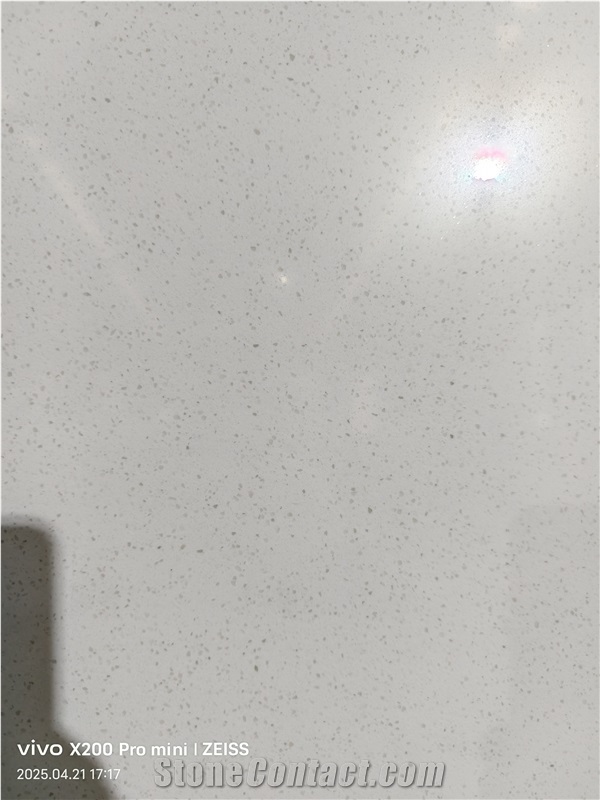 Hot Sale Particle Board Quartz Slabs White Beach