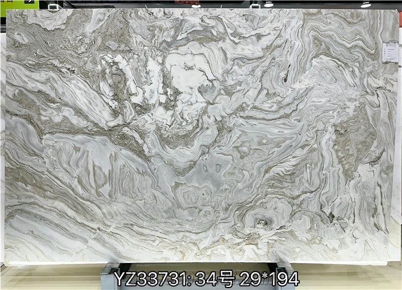 Avalanche White Marble Slab Tiles