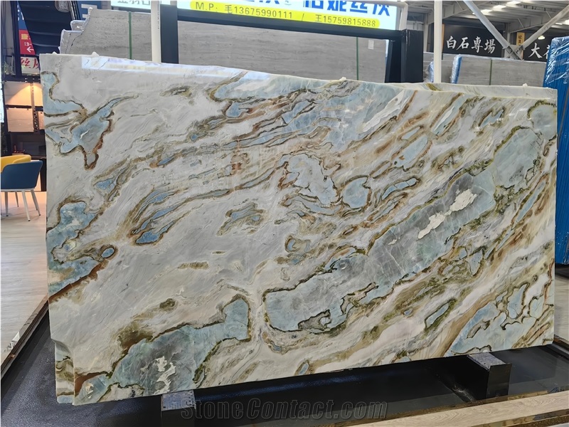 Maldives Blue Marble Tiles Slab