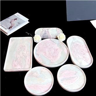 Rose Rainbow Pink Marble Candle Holder