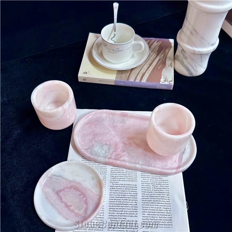 Rose Rainbow Pink Marble Candle Holder