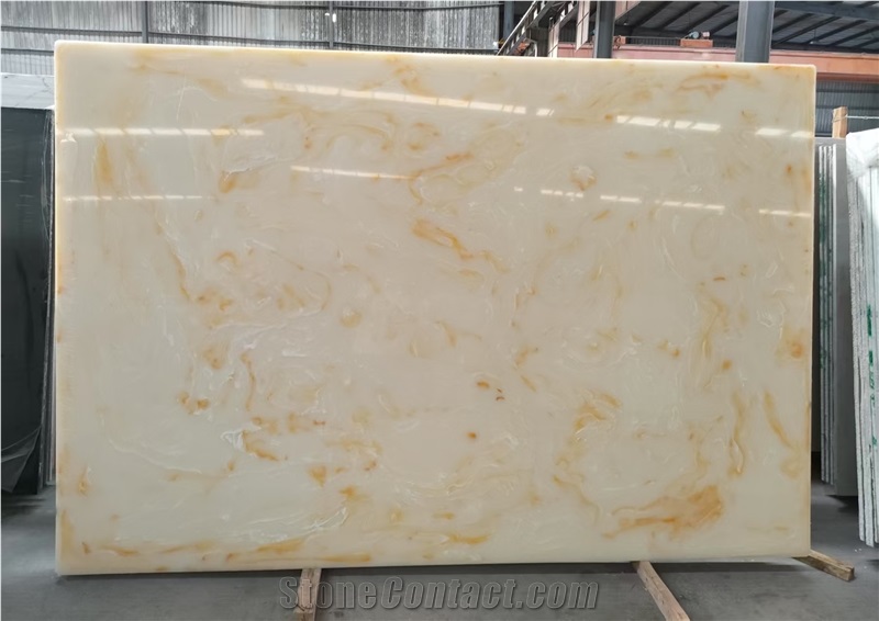Golden Silk/ Mango Silk/ White Jade Artificial Stone Slabs