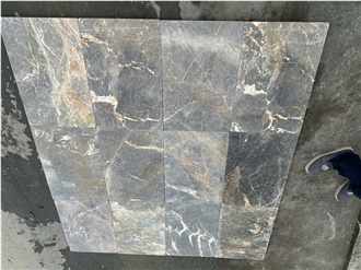 Multicolor Marble Orange Tones Grey Tiles
