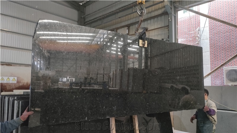 African Angola Black Polished Granite Slabs