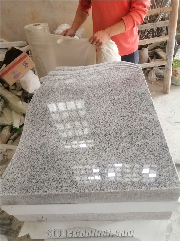 China G603 Polished Grey Granite Cross Headstone
