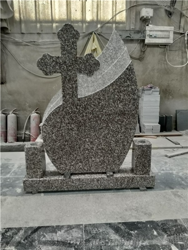 G664 Romanian Style Granite Tombstone