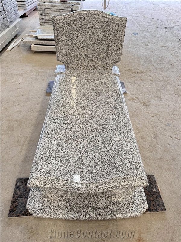 Ivory White Granite Tombstone Polished Memorial