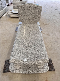 Ivory White Granite Tombstone Polished Memorial