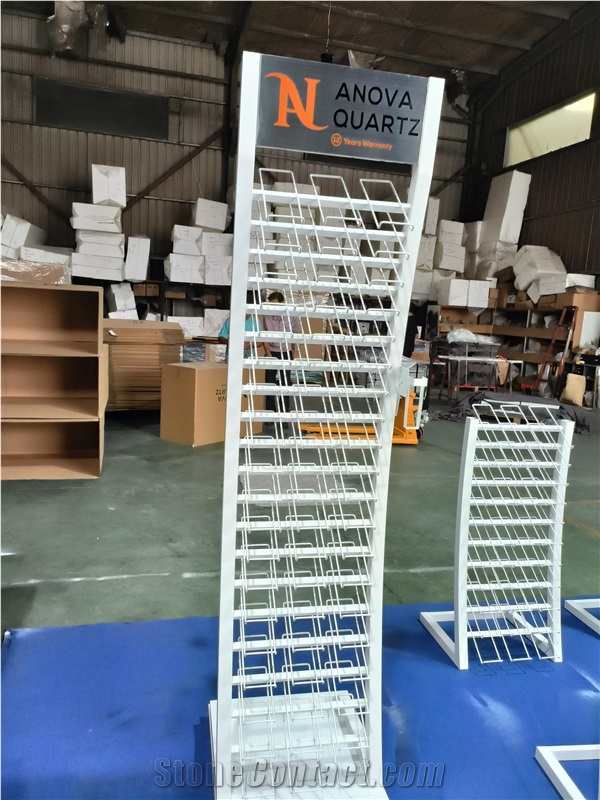 White Iron Wire Arc Floor-Standing Display Rack