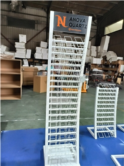 White Iron Wire Arc Floor-Standing Display Rack