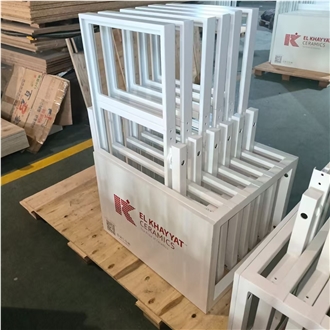 White Push - Pull Display Stand -Panel Can Be Rotating