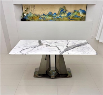 High Quality Arabescato White Marble Table Top