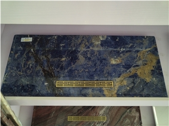High Quality Blue Sodalite Marble Tea Trays