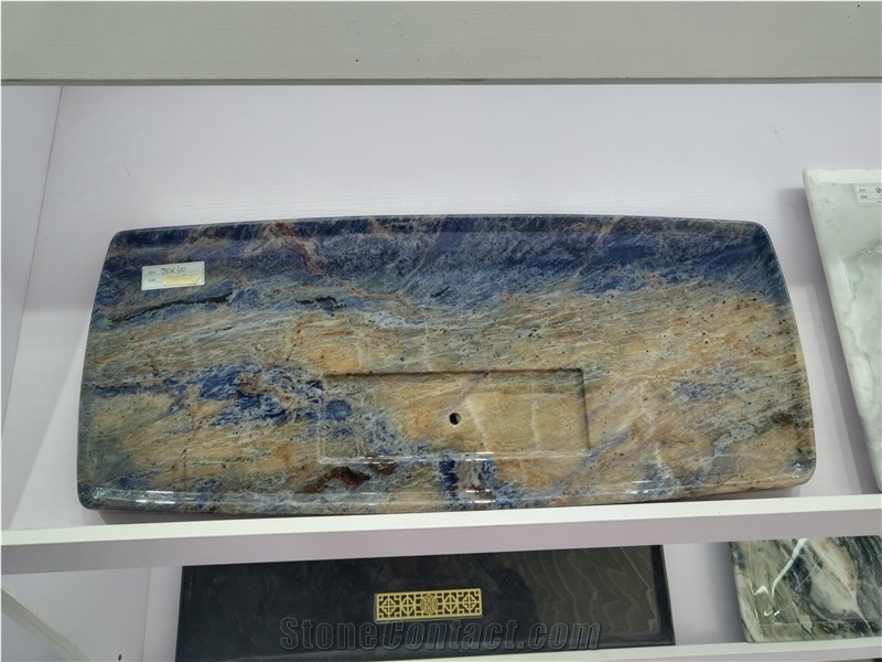 High Quality Blue Sodalite Marble Tea Trays