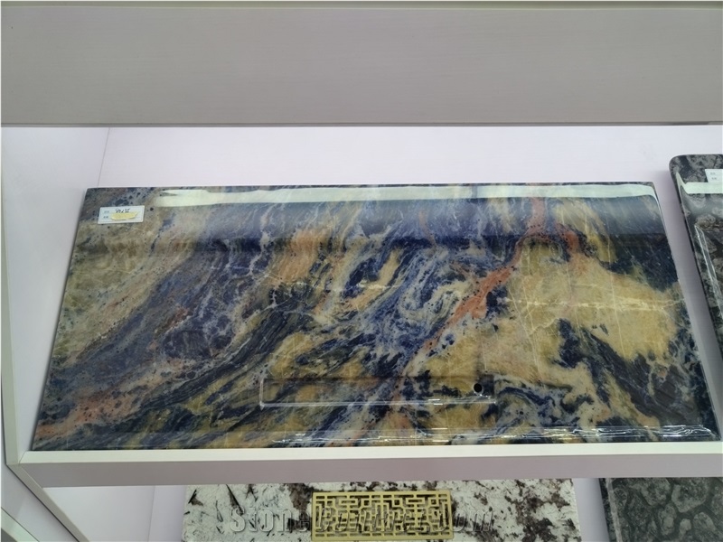 High Quality Blue Sodalite Marble Tea Trays