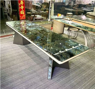 High Quality Labradorite Blue Granite Tea Stone Tables