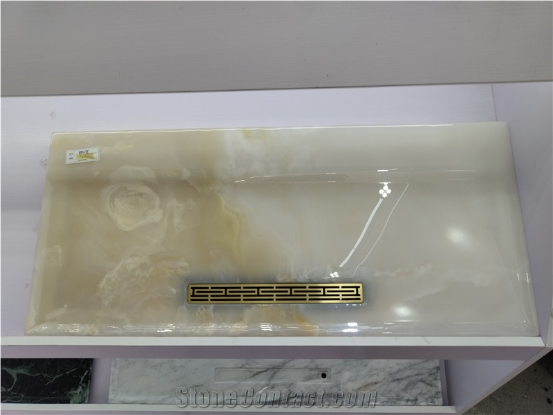High Quality Yellow Jade Marble Tea Trays