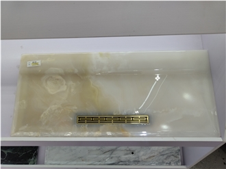 High Quality Yellow Jade Marble Tea Trays