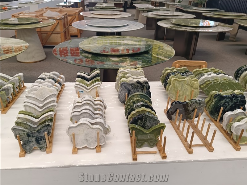Wonderful Emerald Green Marble Tea Trays