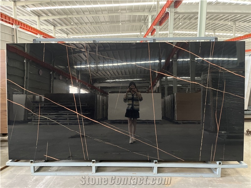Artificial Laurent Black Gold Sintered Stone Slabs
