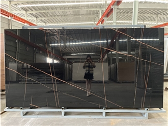 Artificial Laurent Black Gold Sintered Stone Slabs