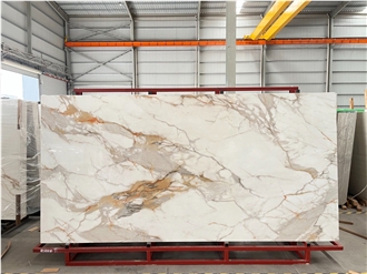 Extra White Calacatta Gold Sintered Stone Slabs Factory
