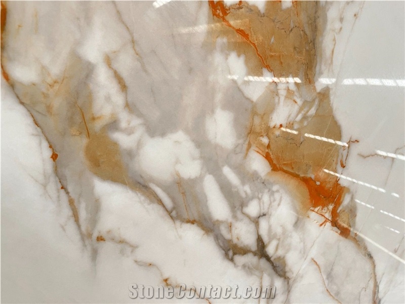 Extra White Calacatta Gold Sintered Stone Slabs Factory